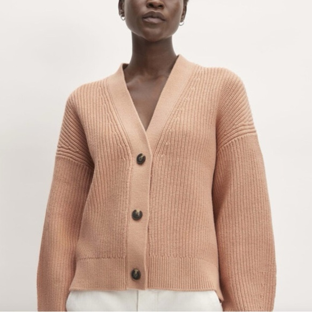 Everlane Organic Cotton Cardigan - Blush Pink